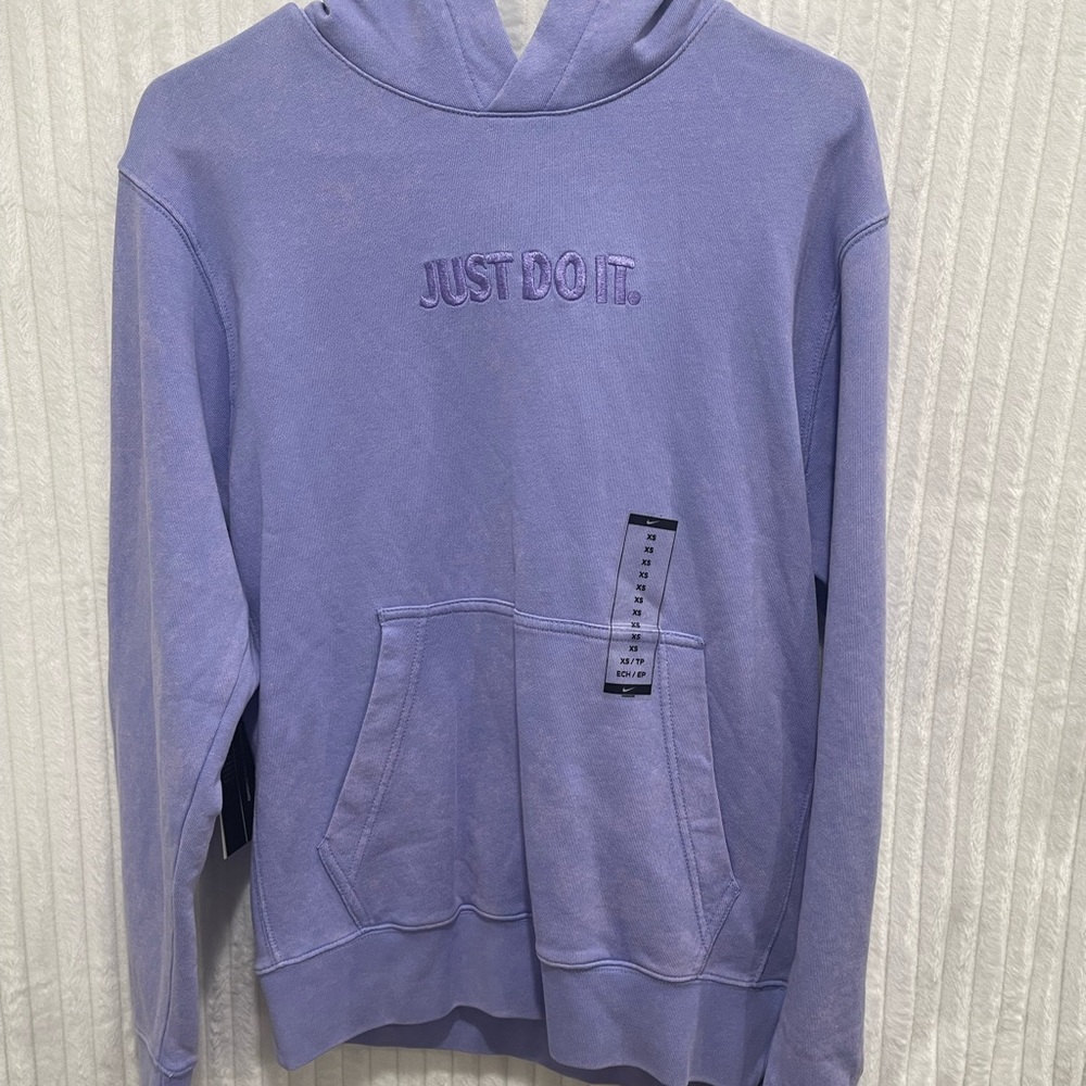 NIKE Hoodie Just Do It Purple Pullover Size XS Workout Running Athletic